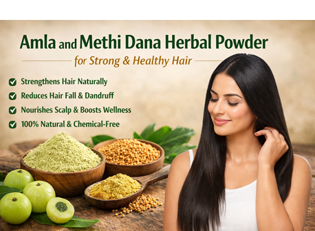 Amla and Methi Dana Herbal Powder for Strong & Healthy Hair